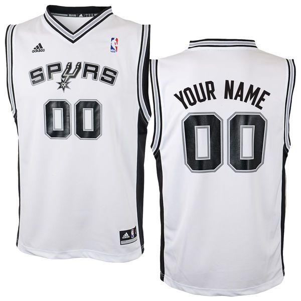 Adidas San Antonio Spurs Youth Custom Replica Home White NBA Jersey